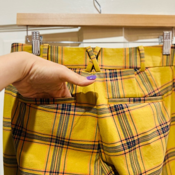 Anthropologie Yellow Plaid Trousers - Picture 8 of 10
